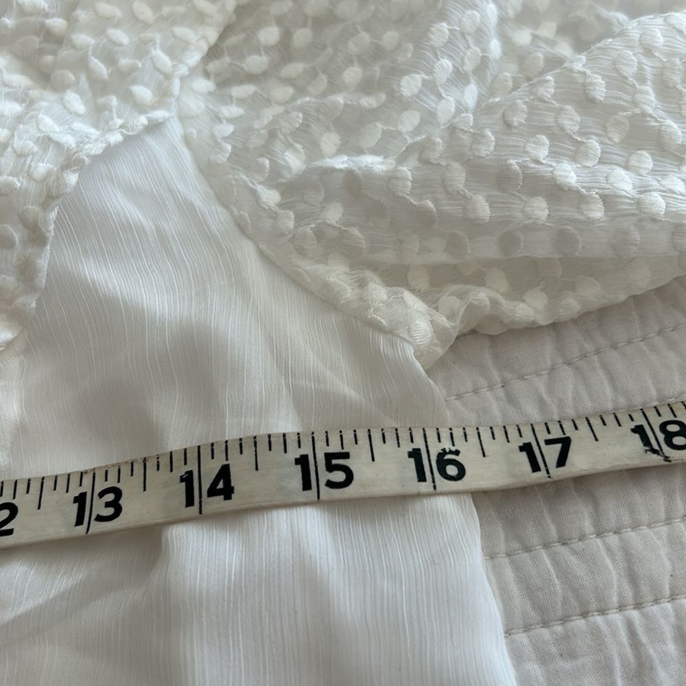 Banana republic square neck, white blouse with sheer sleeves, extra small petite - Picture 4 of 7